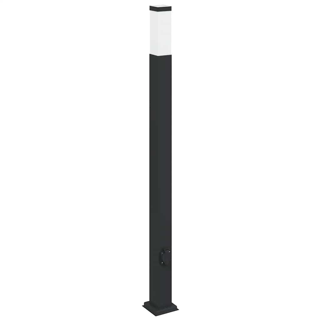 Vidaxl bolderarmatuur met stopcontact 110 cm zwart ip44