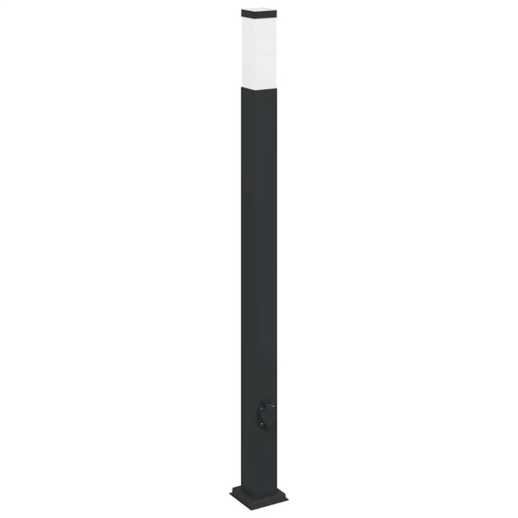 Vidaxl bolderarmatuur met stopcontact 110 cm zwart ip44