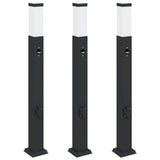 Vidaxl bolderverlichting met sensor en stopcontact 3 stuks 80 cm zwart ip44 - afbeelding 2