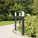 Vidaxl bolderverlichting met sensor en stopcontact 3 stuks 80 cm zwart ip44 - afbeelding 3