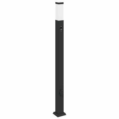 Vidaxl bolderarmatuur met sensor en stopcontact 110 cm zwart ip44