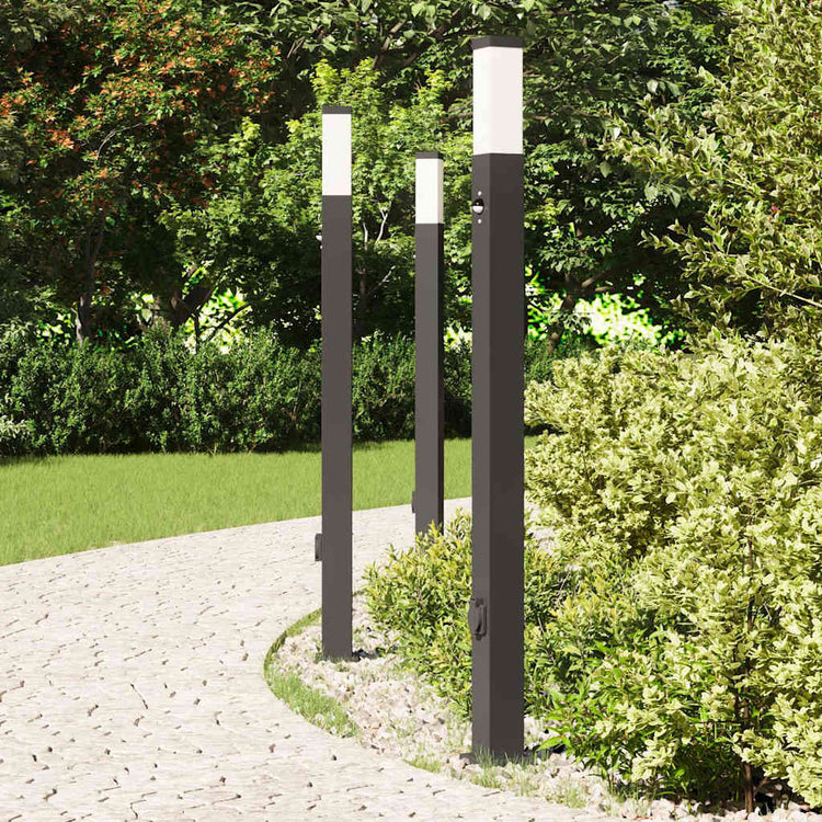 Vidaxl bolderverlichting met sensor en stopcontact 3 stuks 110cm zwart