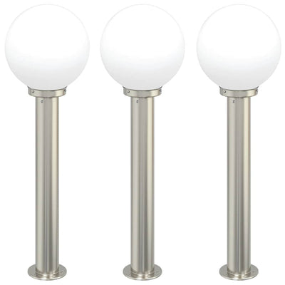 Vidaxl bolderverlichting 3 stuks 80 cm rvs ip44
