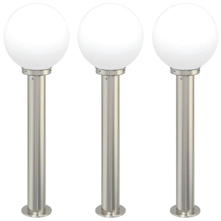 Vidaxl bolderverlichting 3 stuks 80 cm rvs ip44