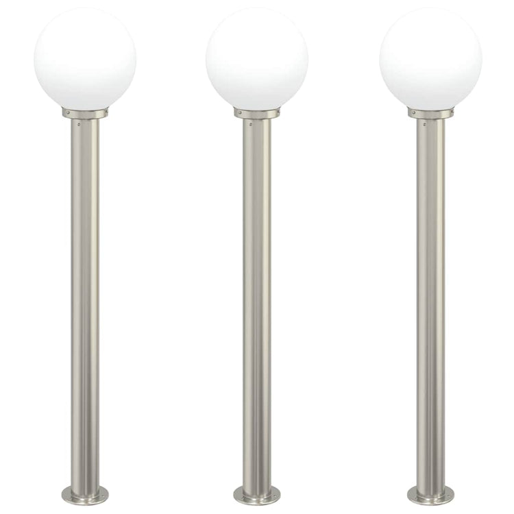 Vidaxl bolderverlichting 3 stuks 120 cm rvs ip44