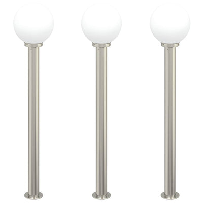 Vidaxl bolderverlichting 3 stuks 120 cm rvs ip44