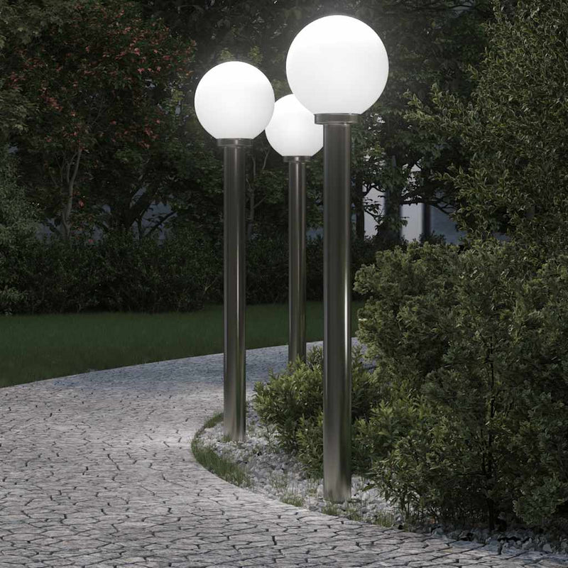 Vidaxl bolderverlichting 3 stuks 120 cm rvs ip44