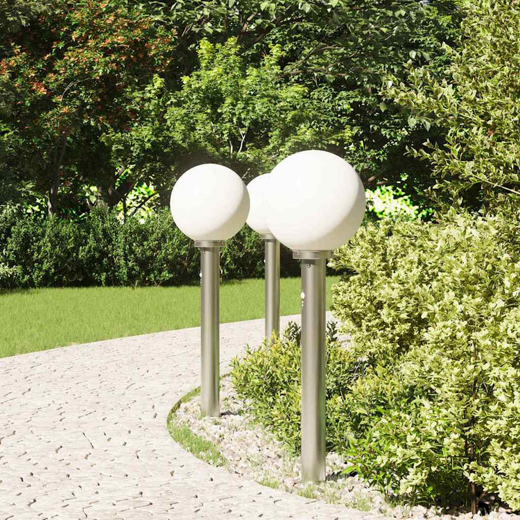 Vidaxl bolderverlichting met sensor 3 stuks 80 cm rvs ip44
