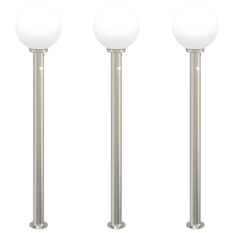 Vidaxl bolderverlichting met sensor 3 stuks 120 cm rvs ip44