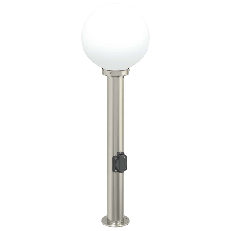 Vidaxl bolderarmatuur met stopcontact 80 cm rvs ip44