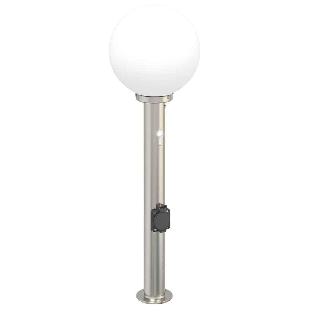 Vidaxl bolderarmatuur met sensor en stopcontact 80 cm roestvrij staal ip44