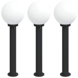 Vidaxl bolderverlichting 3 stuks 80 cm zwart ip44 - afbeelding 2