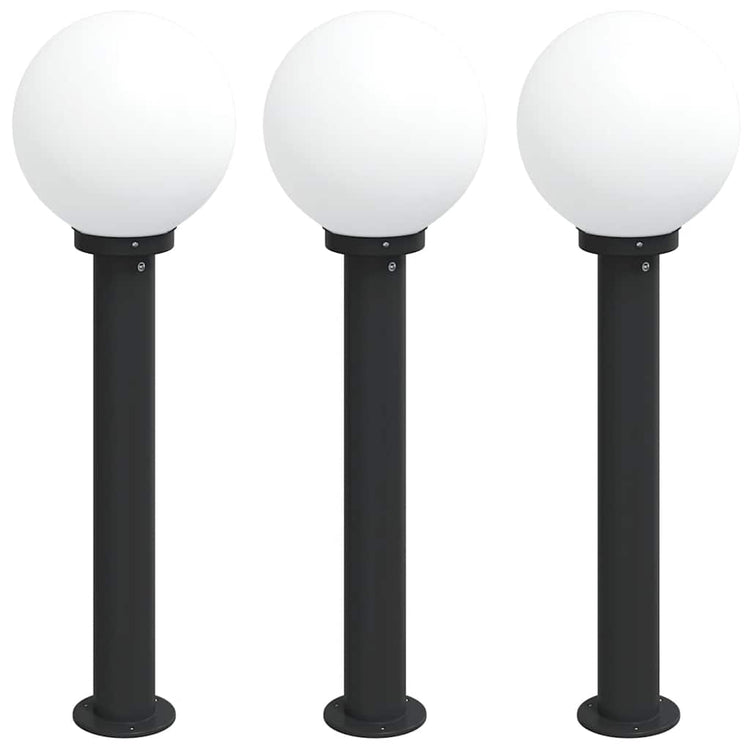Vidaxl bolderverlichting 3 stuks 80 cm zwart ip44