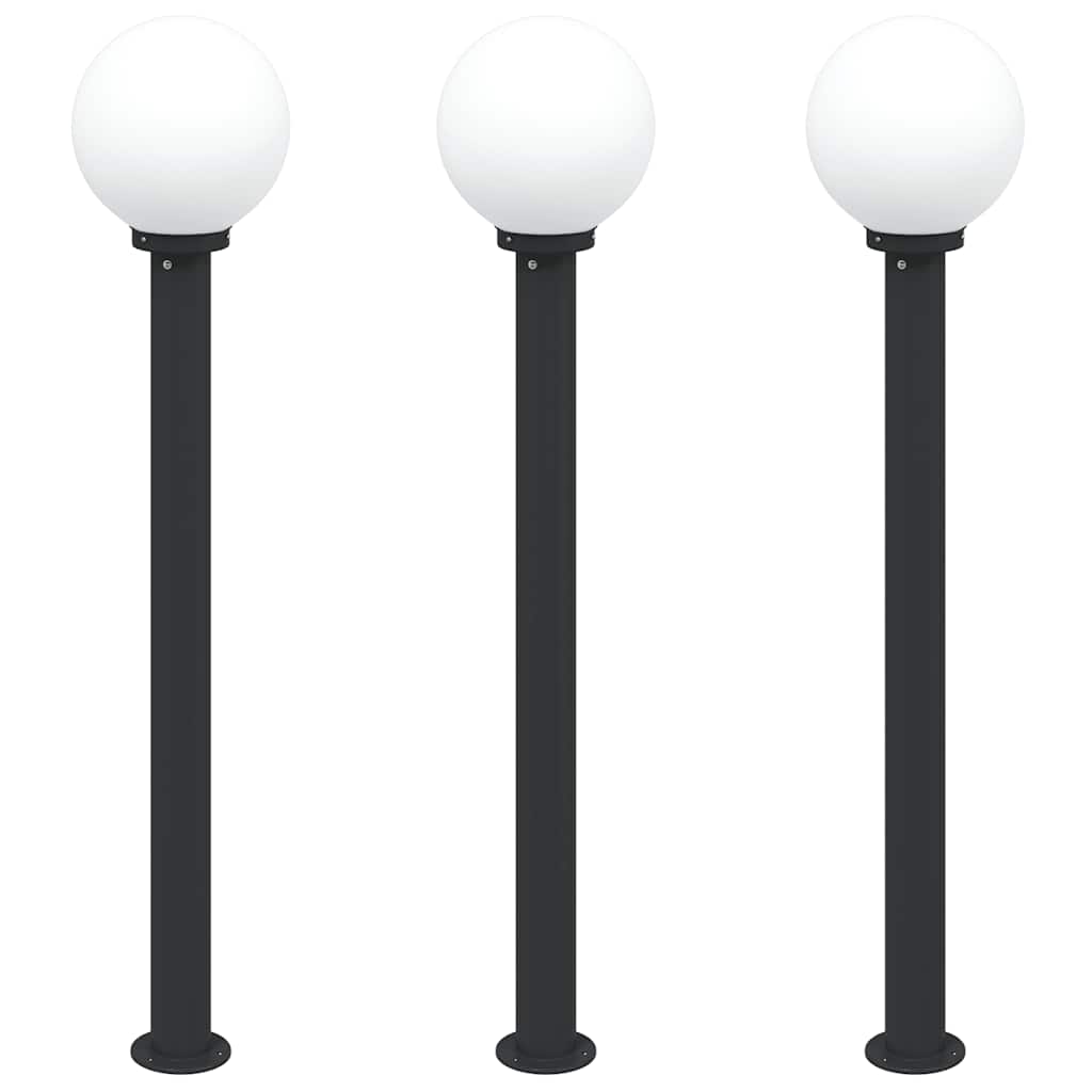 Vidaxl bolderverlichting 3 stuks 120 cm zwart ip44