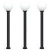 Vidaxl bolderverlichting 3 stuks 120 cm zwart ip44