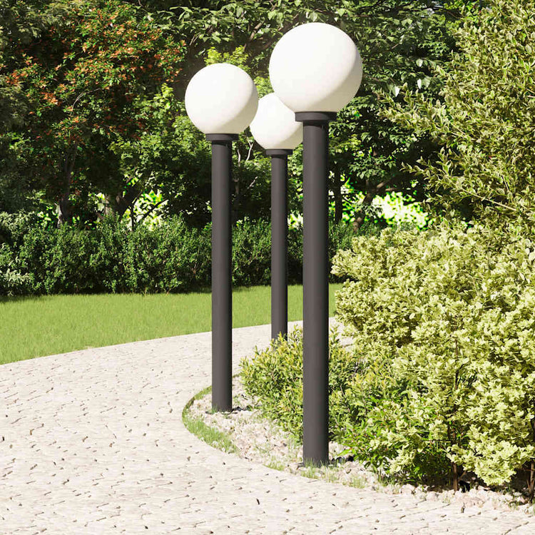 Vidaxl bolderverlichting 3 stuks 120 cm zwart ip44