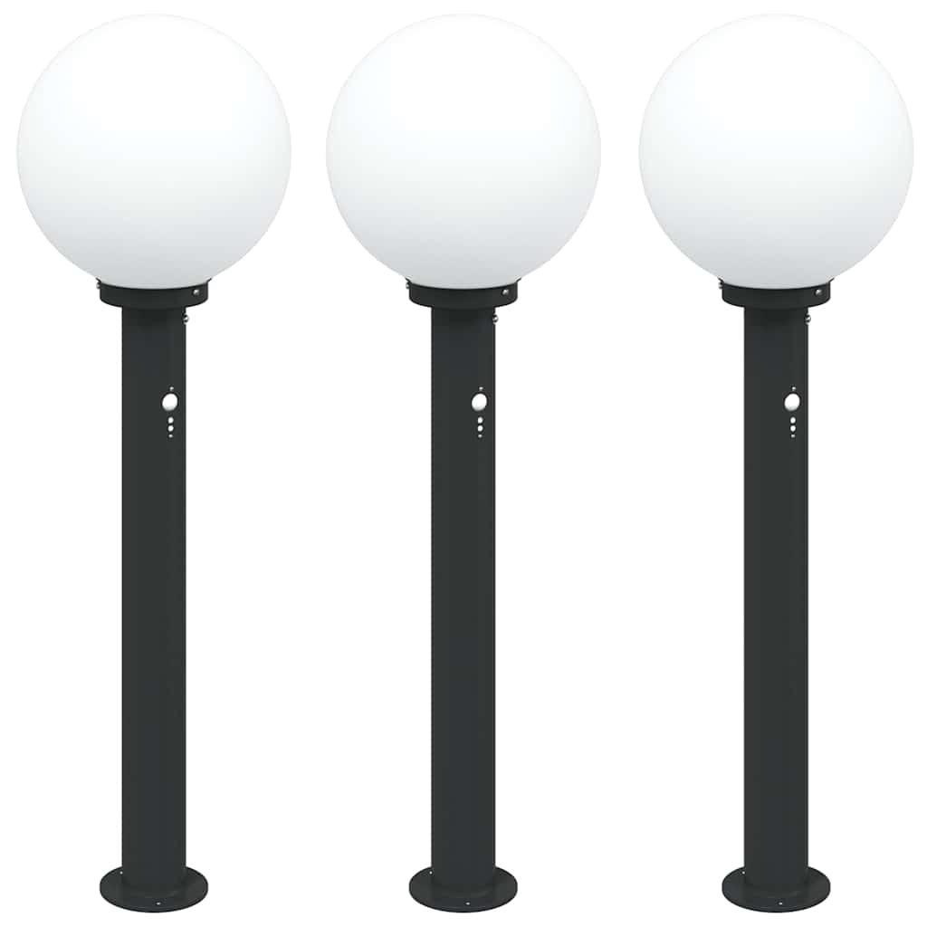 Vidaxl bolderverlichting met sensor 3 stuks 80 cm zwart ip44