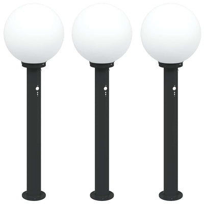 Vidaxl bolderverlichting met sensor 3 stuks 80 cm zwart ip44