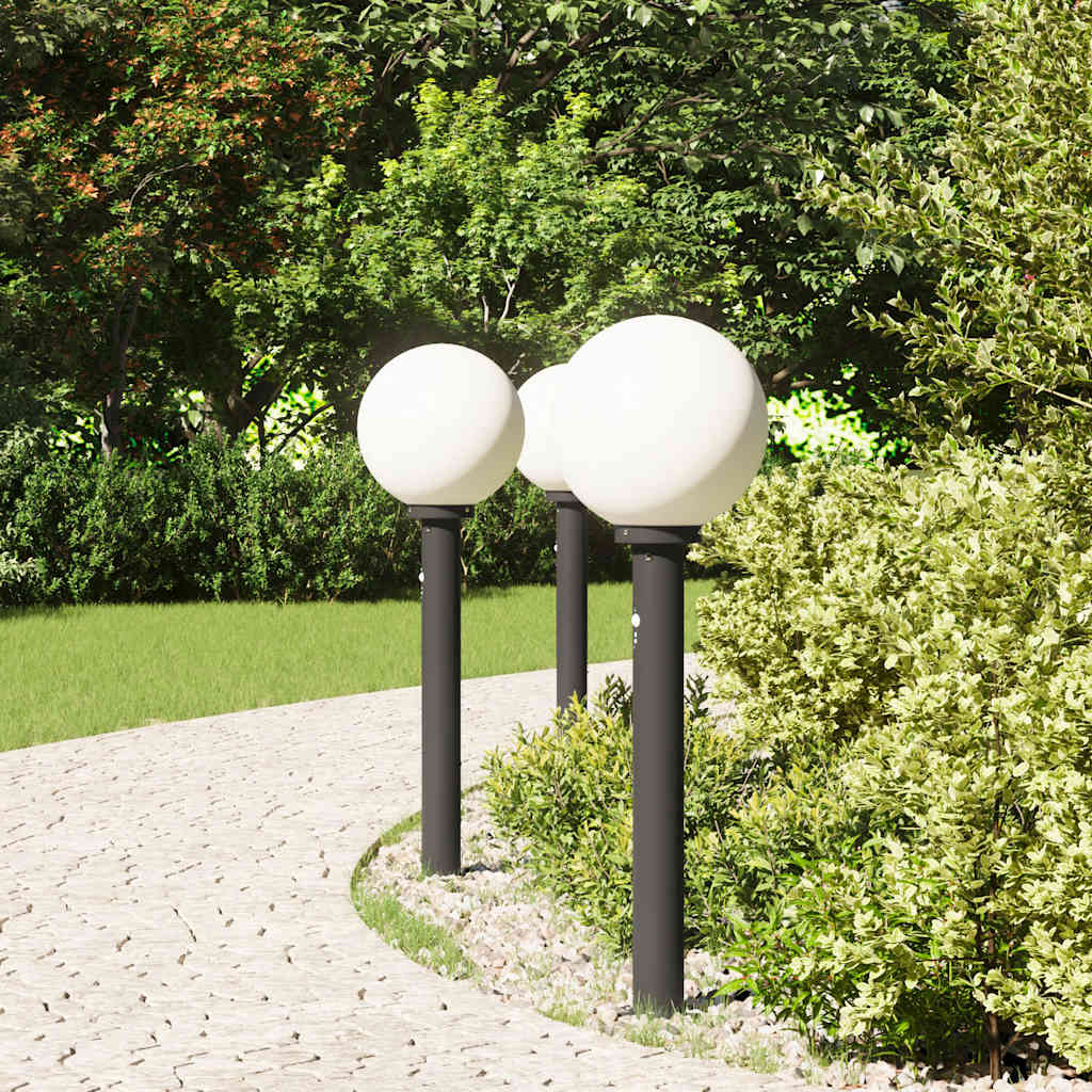 Vidaxl bolderverlichting met sensor 3 stuks 80 cm zwart ip44