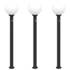 Vidaxl bolderverlichting met sensor 3 stuks 120 cm zwart ip44