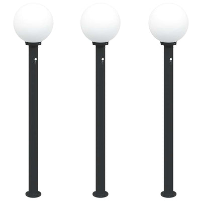 Vidaxl bolderverlichting met sensor 3 stuks 120 cm zwart ip44