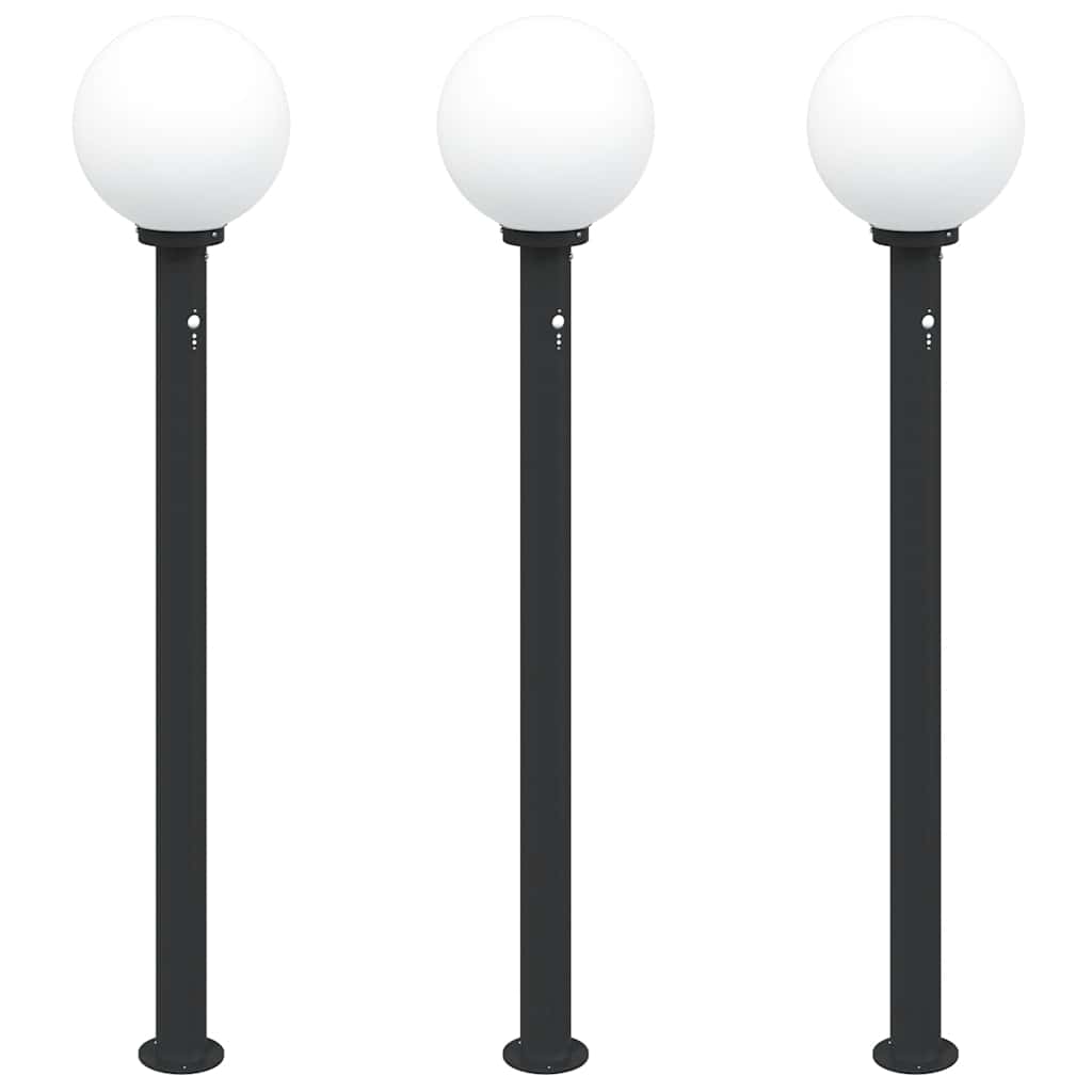Vidaxl bolderverlichting met sensor 3 stuks 120 cm zwart ip44
