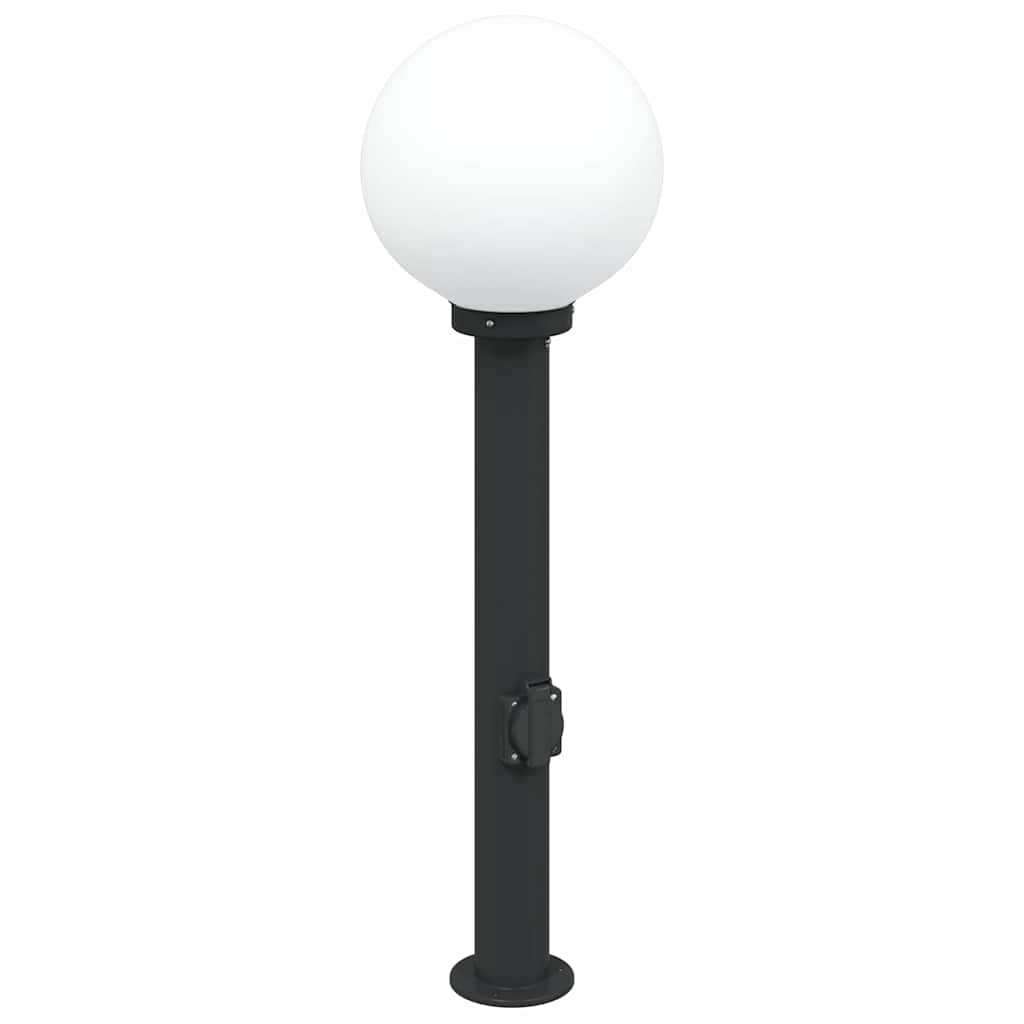 Vidaxl bolderarmatuur met stopcontact 80 cm zwart ip44