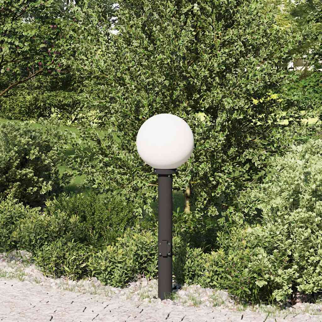 Vidaxl bolderarmatuur met stopcontact 80 cm zwart ip44