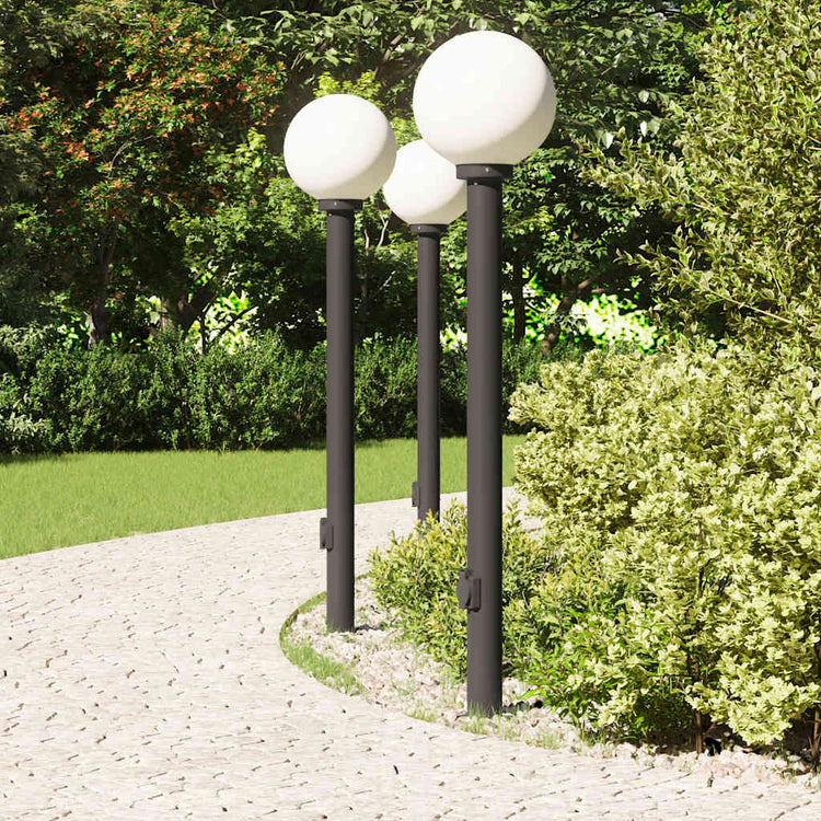 Vidaxl bolderverlichting met stopcontact 3 stuks 120 cm zwart ip44