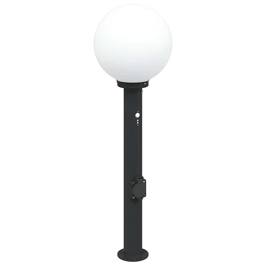 Vidaxl bolderarmatuur met sensor en stopcontact 80 cm zwart ip44