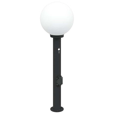 Vidaxl bolderarmatuur met sensor en stopcontact 80 cm zwart ip44