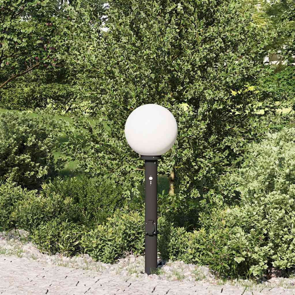 Vidaxl bolderarmatuur met sensor en stopcontact 80 cm zwart ip44