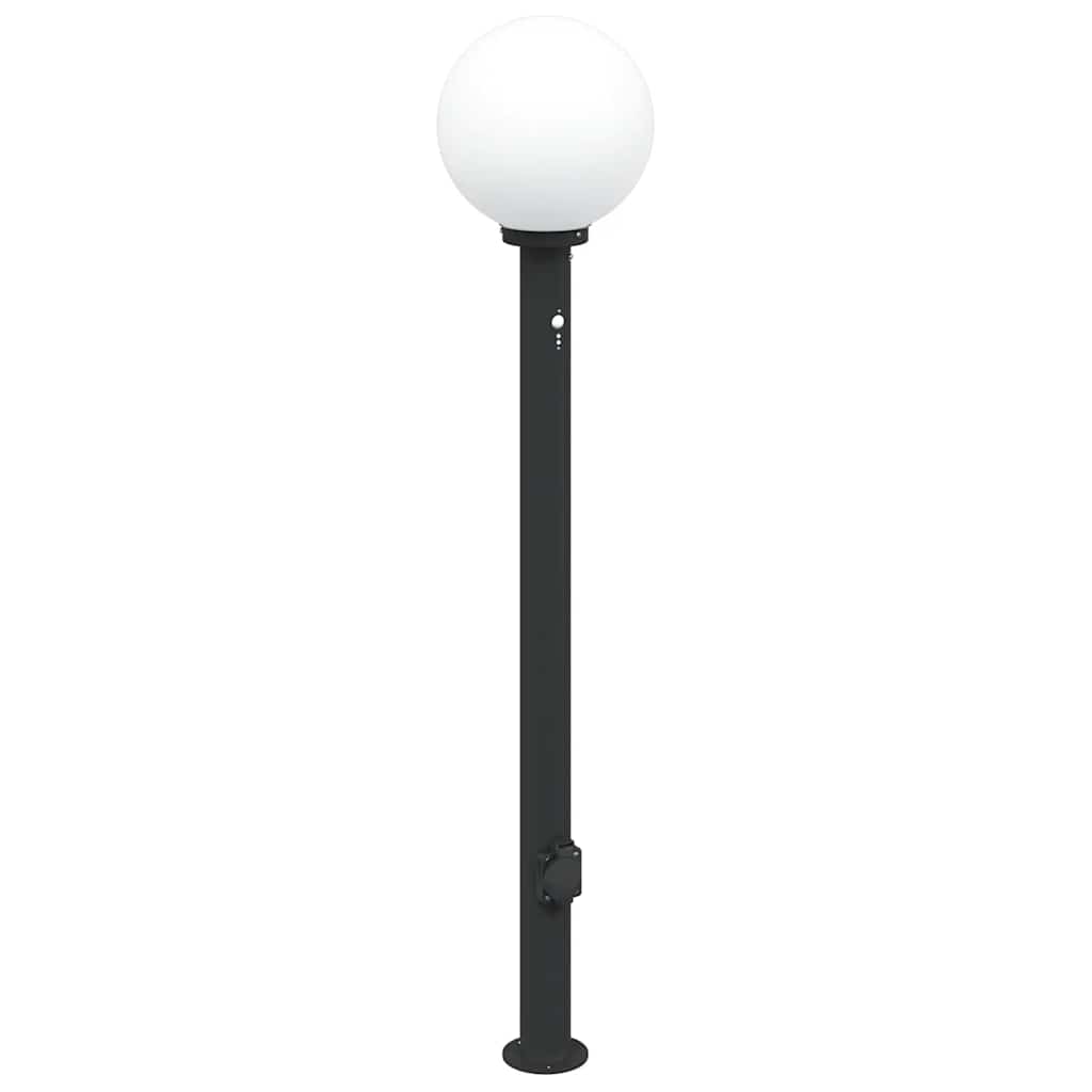 Vidaxl bolderarmatuur met sensor en stopcontact 120 cm zwart ip44