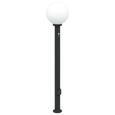 Vidaxl bolderarmatuur met sensor en stopcontact 120 cm zwart ip44