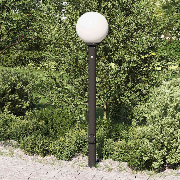 Vidaxl bolderarmatuur met sensor en stopcontact 120 cm zwart ip44