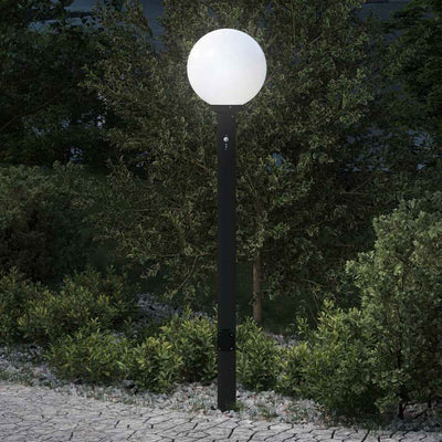 Vidaxl bolderarmatuur met sensor en stopcontact 120 cm zwart ip44