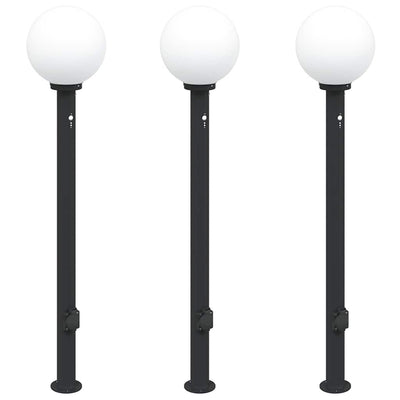 Vidaxl bolderverlichting met sensor en stopcontact 3 stuks 120 cm zwart ip44