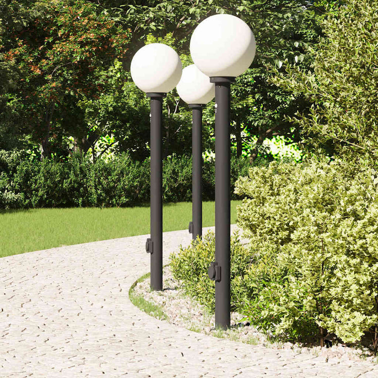 Vidaxl bolderverlichting met sensor en stopcontact 3 stuks 120cm zwart