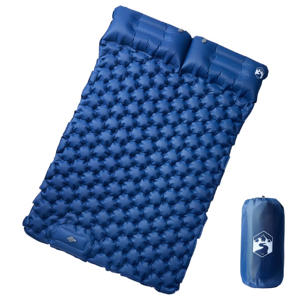 Vidaxl kampeermatras met kussens zelfopblazend 2-persoons marineblauw