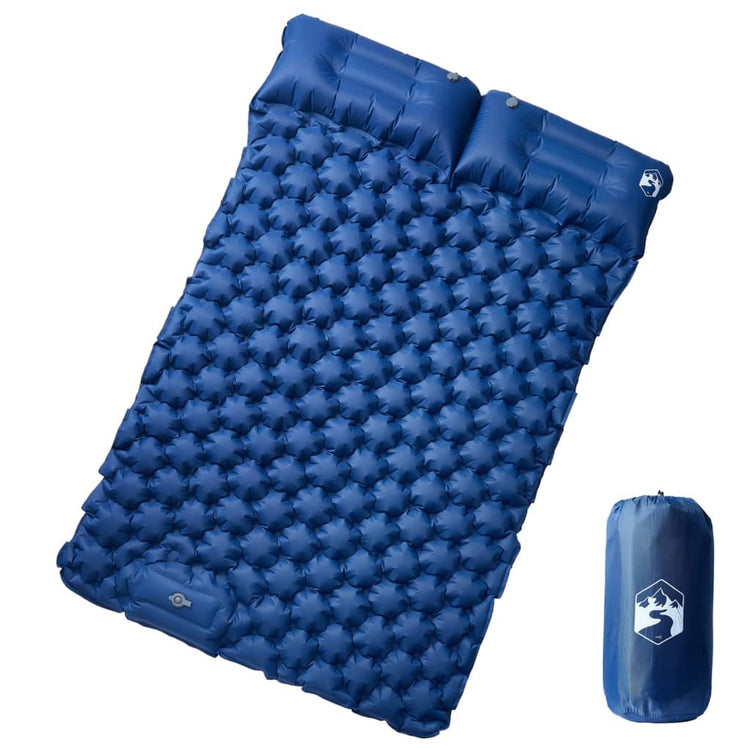 Vidaxl kampeermatras met kussens zelfopblazend 2-persoons marineblauw