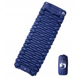 Vidaxl kampeermatras met kussen zelfopblazend 1-persoons marineblauw - afbeelding 1