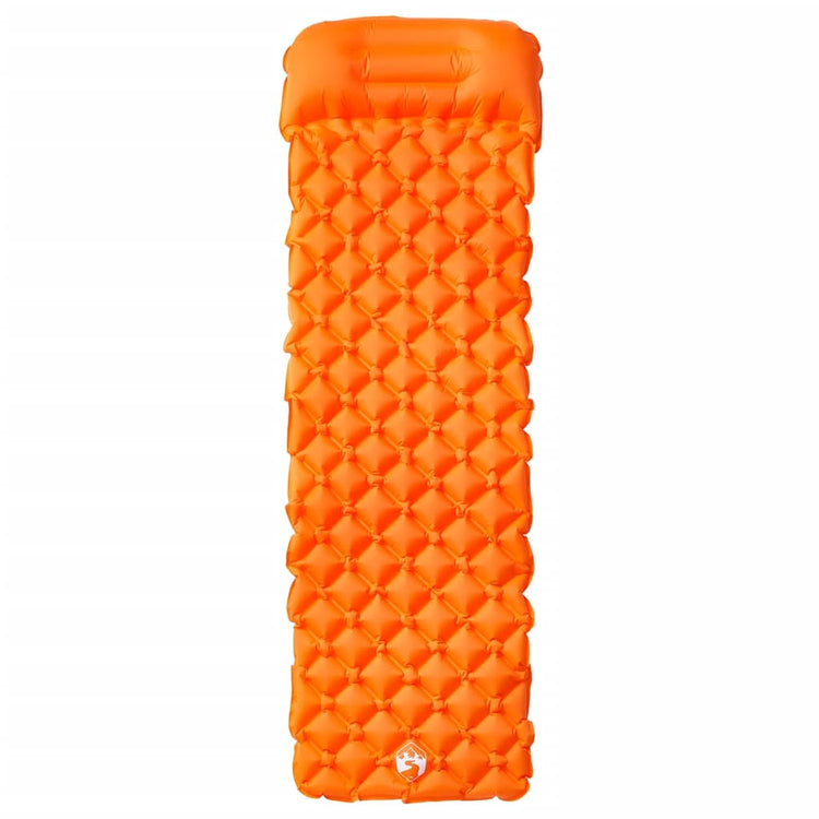 Vidaxl kampeermatras met kussen opblaasbaar 1-persoons oranje