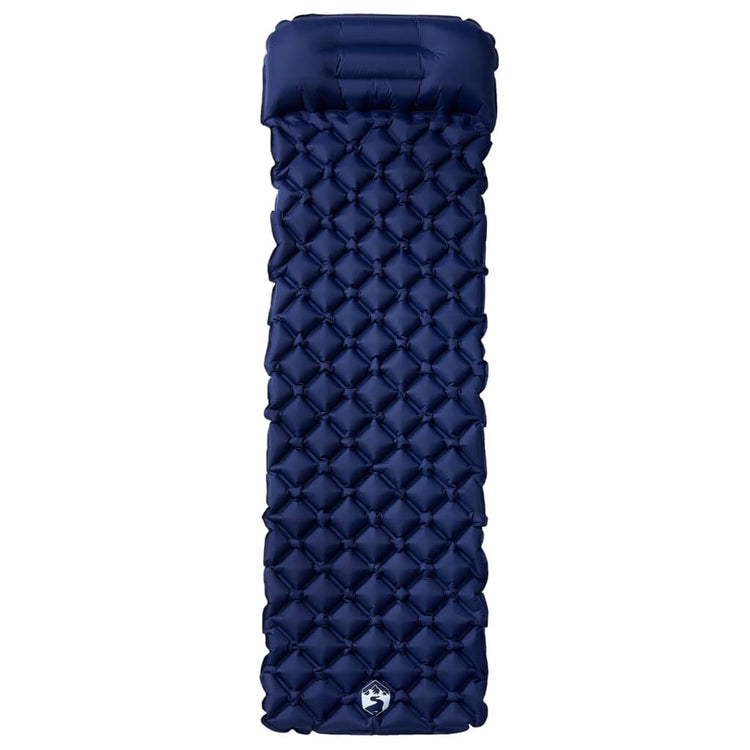Vidaxl kampeermatras met kussen opblaasbaar 1-persoons marineblauw