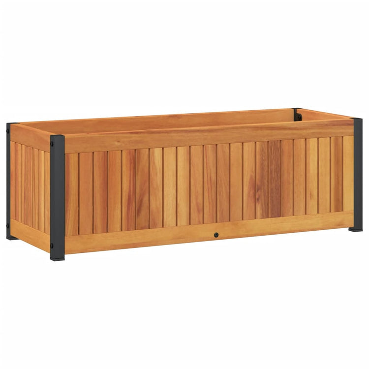 Vidaxl plantenbak 80x30x27,5 cm massief acaciahout en staal