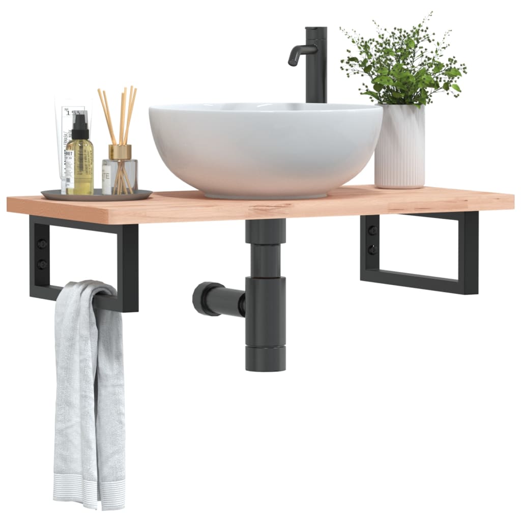 Vidaxl wandbeugels voor wasbak 2 st rechthoekig staal zwart