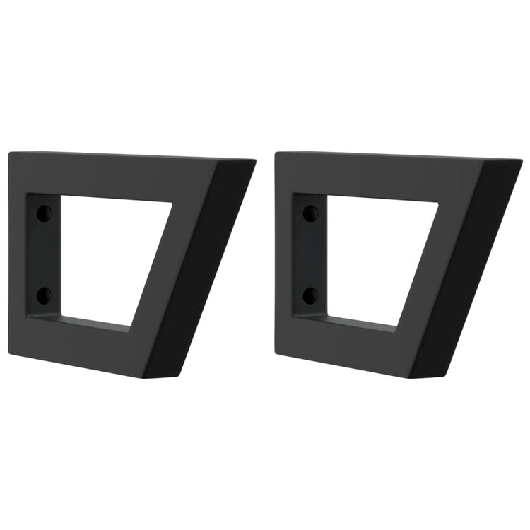 Vidaxl wandbeugels voor wasbak 2 st trapezium staal zwart
