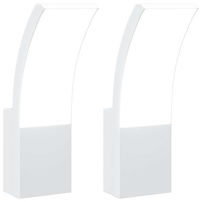 Vidaxl buitenwandlampen 2 st led gegoten aluminium wit