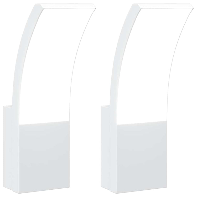 Vidaxl buitenwandlampen 2 st led gegoten aluminium wit