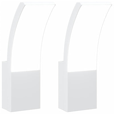 Vidaxl buitenwandlampen 2 st led gegoten aluminium wit