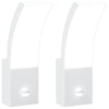 Vidaxl buitenwandlampen 2 st led met sensors gegoten aluminium wit